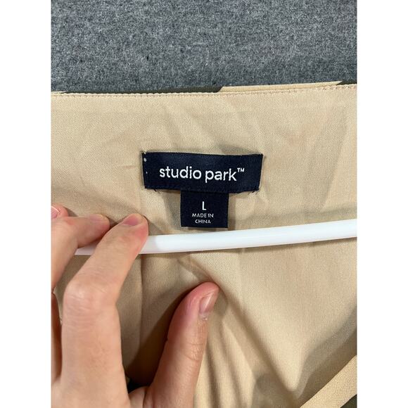 Studio Park x Leah Williams Printed Chiffon Blouse with Ruff Khaki Zebra Large - Picture 3 of 9